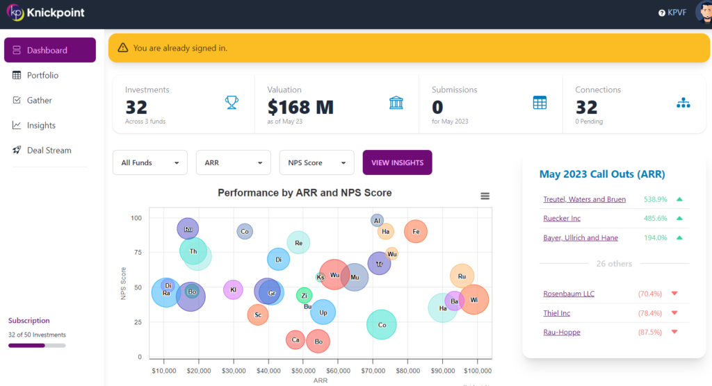 knickpoint dashboard